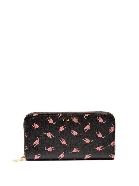 miu miu cat print wallet